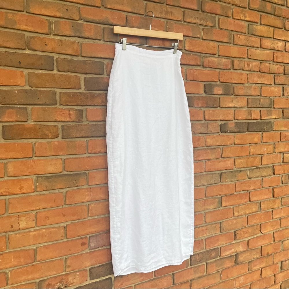 Dissh Linen Skirt White Long Sz 6 - Picture 5 of 8